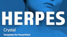  Presentation with herpes virus - Beautiful slide set featuring virus dermatology - word herpes and woman backdrop and a teal colored foreground