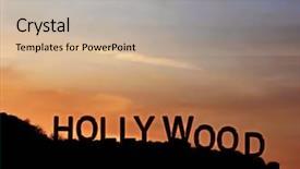  Presentation with hollywood star - Colorful slide deck enhanced with word hollywood on landscape background backdrop and a soft green colored foreground