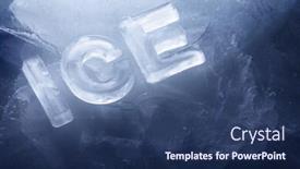  Presentation with ice - Amazing PPT theme having word-ice-made-with-real backdrop and a ocean colored foreground
