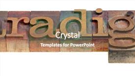  Presentation with blocks - PPT theme with word in vintage wooden letterpress background and a coral colored foreground