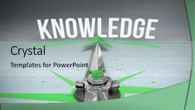  Presentation with bleached - Slide deck with word knowledge and compass against bleached wooden planks background background and a lemonade colored foreground