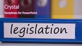  Presentation with binder - Presentation theme consisting of legislative - word legislation on blue business background and a tawny brown colored foreground