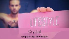  Presentation with lifestyle - Slide deck enhanced with word lifestyle and young woman background and a coral colored foreground