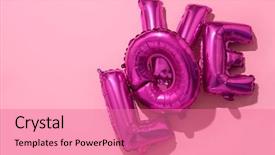  Presentation with letter - Amazing presentation theme having word love against a pink backdrop and a coral colored foreground