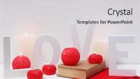  Presentation with romantic love - Slides having word love and candle light background and a  colored foreground