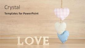  Presentation with colorful fabric - PPT theme with word-love-from-wooden-letters background and a lemonade colored foreground