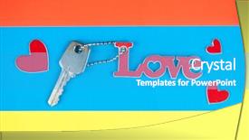  Presentation with red heart key - Presentation having word love has red lettering background and a teal colored foreground