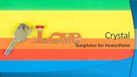  Presentation with red heart key - Slides consisting of word love has red lettering background and a white colored foreground