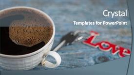  Presentation with heart love - Amazing theme having word love has red lettering backdrop and a gray colored foreground