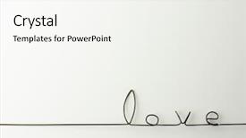  Presentation with simple - Theme enhanced with word love made from wire background and a sky blue colored foreground
