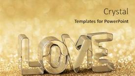  Presentation with golden lights - Colorful PPT theme enhanced with word-love-on-golden-bright backdrop and a yellow colored foreground
