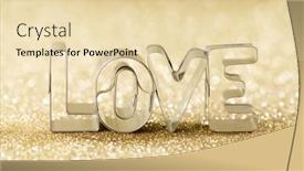  Presentation with golden lights - Presentation theme enhanced with word-love-on-golden-bright background and a lemonade colored foreground