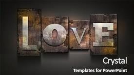  Presentation with love - Colorful presentation theme enhanced with word love random letterpress type backdrop and a dark gray colored foreground