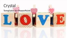  Presentation with building blocks - Slide deck having word love with colorful blocks background and a white colored foreground