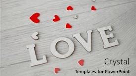  Presentation with heart love - PPT layouts consisting of word-love-with-red-heart background and a light gray colored foreground