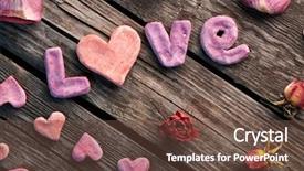  Presentation with rose wood - Audience pleasing PPT theme consisting of word love with rose petals backdrop and a tawny brown colored foreground