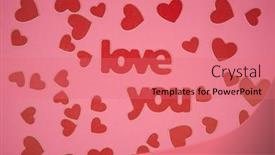  Presentation with birthday card - Theme enhanced with word-love-you-and-red background and a coral colored foreground