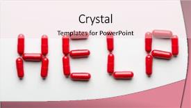  Presentation with pills - Slide deck having business man looking at keyhole background and a  colored foreground.