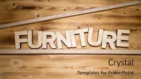  Presentation with assembling wooden furniture furniture - PPT layouts enhanced with word made of wooden letter background and a coral colored foreground