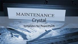  Presentation with blue business - Slide deck consisting of word maintenance on blue business background and a light blue colored foreground