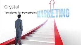  Presentation with steps - Amazing presentation design having word marketing and businessman standing against red arrow with steps graphic backdrop and a white colored foreground