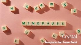  Presentation with menopause - PPT theme featuring word-menopause-on-the-pink background and a coral colored foreground