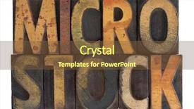  Presentation with color block - Cool new presentation with word microstock in vintage wood backdrop and a tawny brown colored foreground