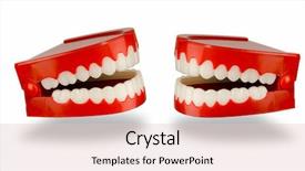  Presentation with teeth pain - Colorful presentation design enhanced with word mouth - pair of toy chattering teeth backdrop and a lemonade colored foreground