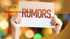  Presentation with background - Theme with word mouth - rumors placard with bokeh background background and a gold colored foreground