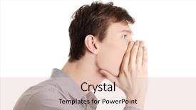  Presentation with diverse young adults - Amazing theme having word mouth - young caucasian businessman telling gossip backdrop and a lemonade colored foreground