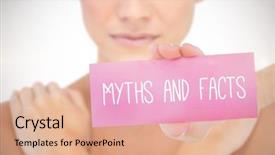  Presentation with blank - Colorful PPT layouts enhanced with word myths and facts backdrop and a coral colored foreground