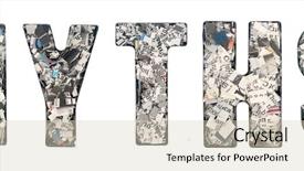  Presentation with newspaper - Amazing slides having word myths made up backdrop and a soft green colored foreground