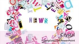  Presentation with white letters - PPT theme having word news from newspaper letters background and a  colored foreground