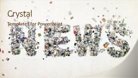  Presentation with news - Slide deck consisting of word news made from cut background and a  colored foreground