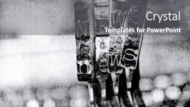  Presentation with news - Slides enhanced with word-news-with-old-typewrter background and a gray colored foreground