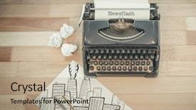  Presentation with doodle - Amazing PPT theme having word newsflash and cityscape backdrop and a coral colored foreground