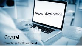  Presentation with generation - PPT theme consisting of word next generation against businessman background and a  colored foreground