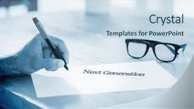  Presentation with generation - Cool new slides with word next generation against side backdrop and a  colored foreground