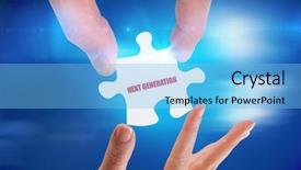  Presentation with hands holding - Presentation consisting of word next generation and hands background and a light blue colored foreground
