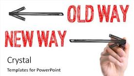  Presentation with old way new way - Audience pleasing PPT layouts consisting of word old new way backdrop and a white colored foreground