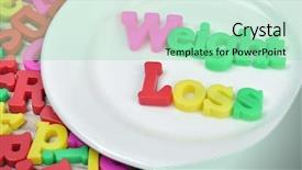  Presentation with magnetic - Cool new slides with word on white plate and magnetic letters backdrop and a mint green colored foreground