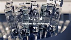  Presentation with keys - Slide deck enhanced with word opinion with old typwriter background and a ocean colored foreground