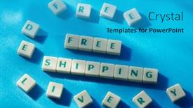  Presentation with shipping - Presentation design having word-or-text-free-shipping background and a teal colored foreground