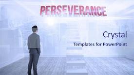  Presentation with perseverance - Beautiful PPT layouts featuring word perseverance and businessman standing backdrop and a sky blue colored foreground