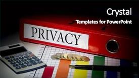 Presentation with privacy - Cool new PPT theme with word privacy on red business backdrop and a black colored foreground