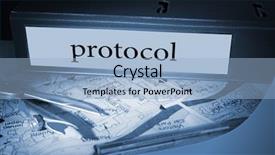  Presentation with binder - PPT layouts having word protocol on blue business background and a light blue colored foreground