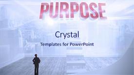  Presentation with room - Presentation with word purpose and businesswoman background and a  colored foreground