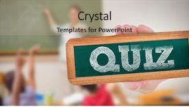 Presentation with quiz - Cool new slides with word quiz and hand showing backdrop and a coral colored foreground