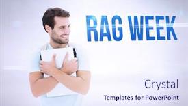  Presentation with student - Beautiful slide deck featuring word-rag-week-and-student backdrop and a  colored foreground