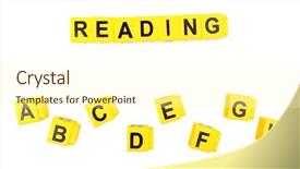  Presentation with educational - Colorful slide set enhanced with word reading formed from educational cubes isolated on white backdrop and a cream colored foreground